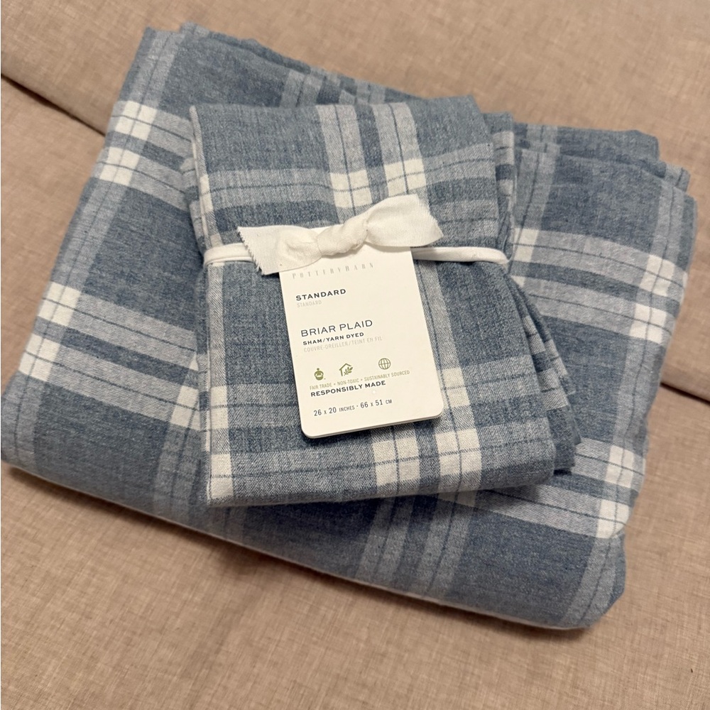 Pottery barn Briar Plaid duvet Bedding Set